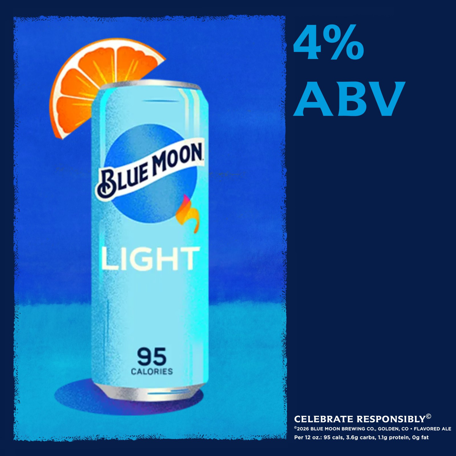 Blue Moon Light Citrus Wheat Craft Beer 4.0% ABV, 12 Pack, 12.0 fl