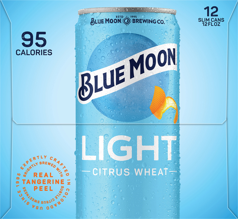 Blue Moon Light Citrus Wheat Craft Beer 4.0% ABV, 12 Pack, 12.0 fl