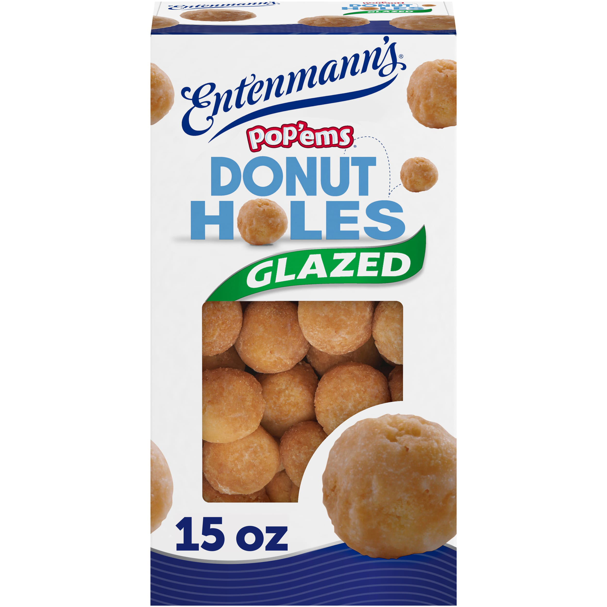 Entenmann's Pop'ems Glazed Donut Holes, 15 oz, Donut Holes, Box