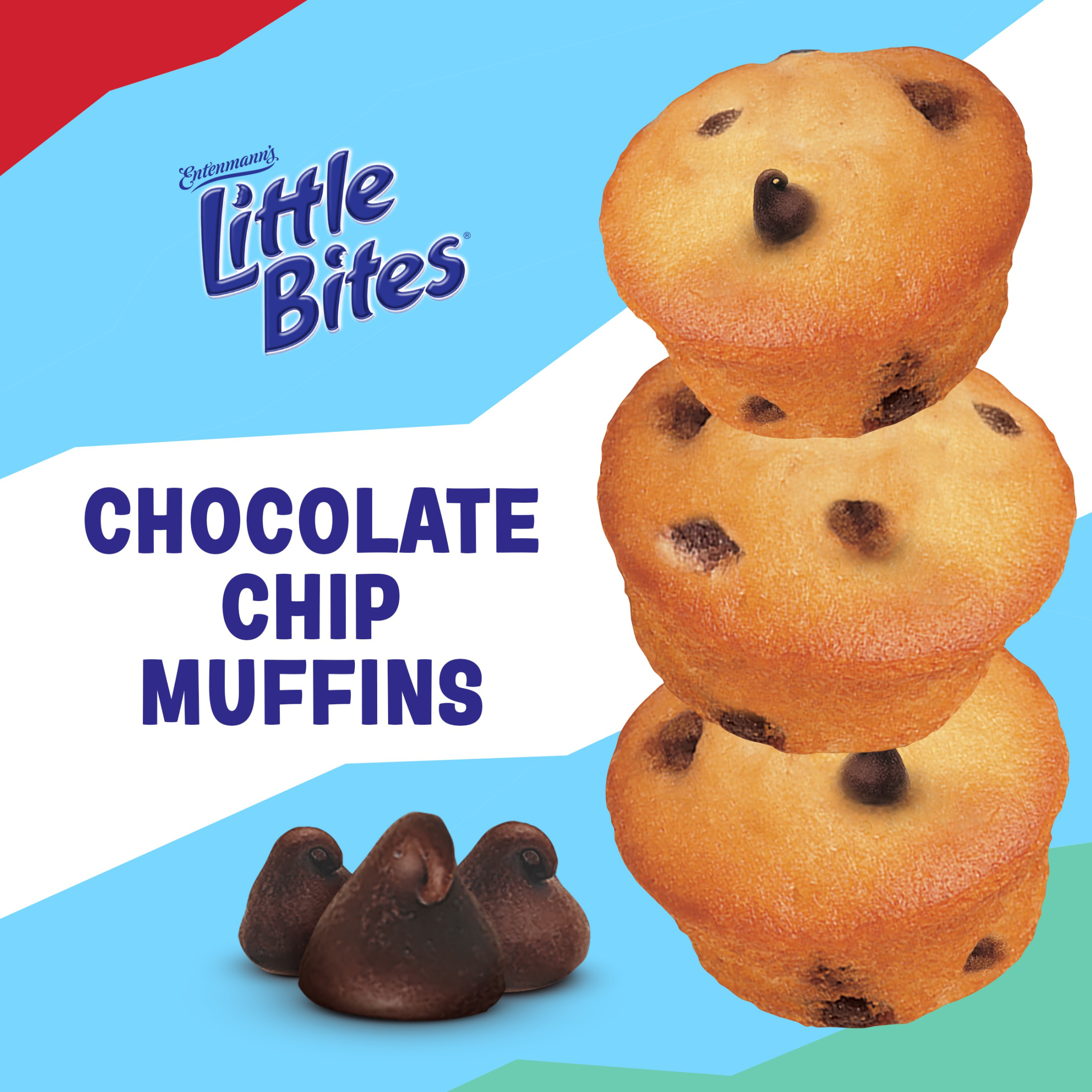 マフィン　ミニスクイーズ Little Bites Chocolate Chip Muffins, 10 packs, Real Chocolate Mini