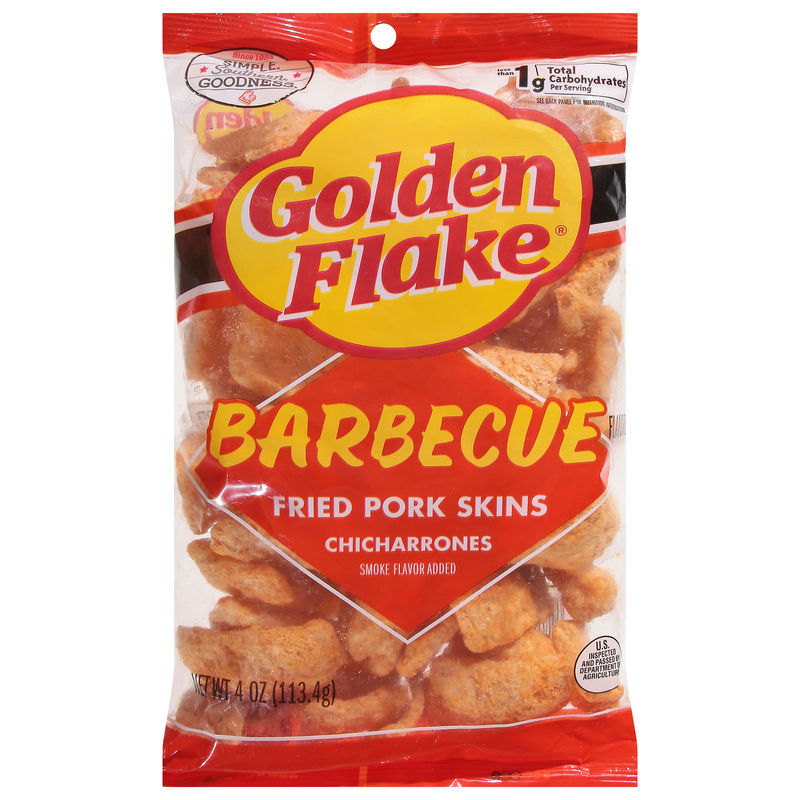 Golden Flake Pork Rinds - 6 Pack Of 3 Oz Old Fashioned Pork Skins