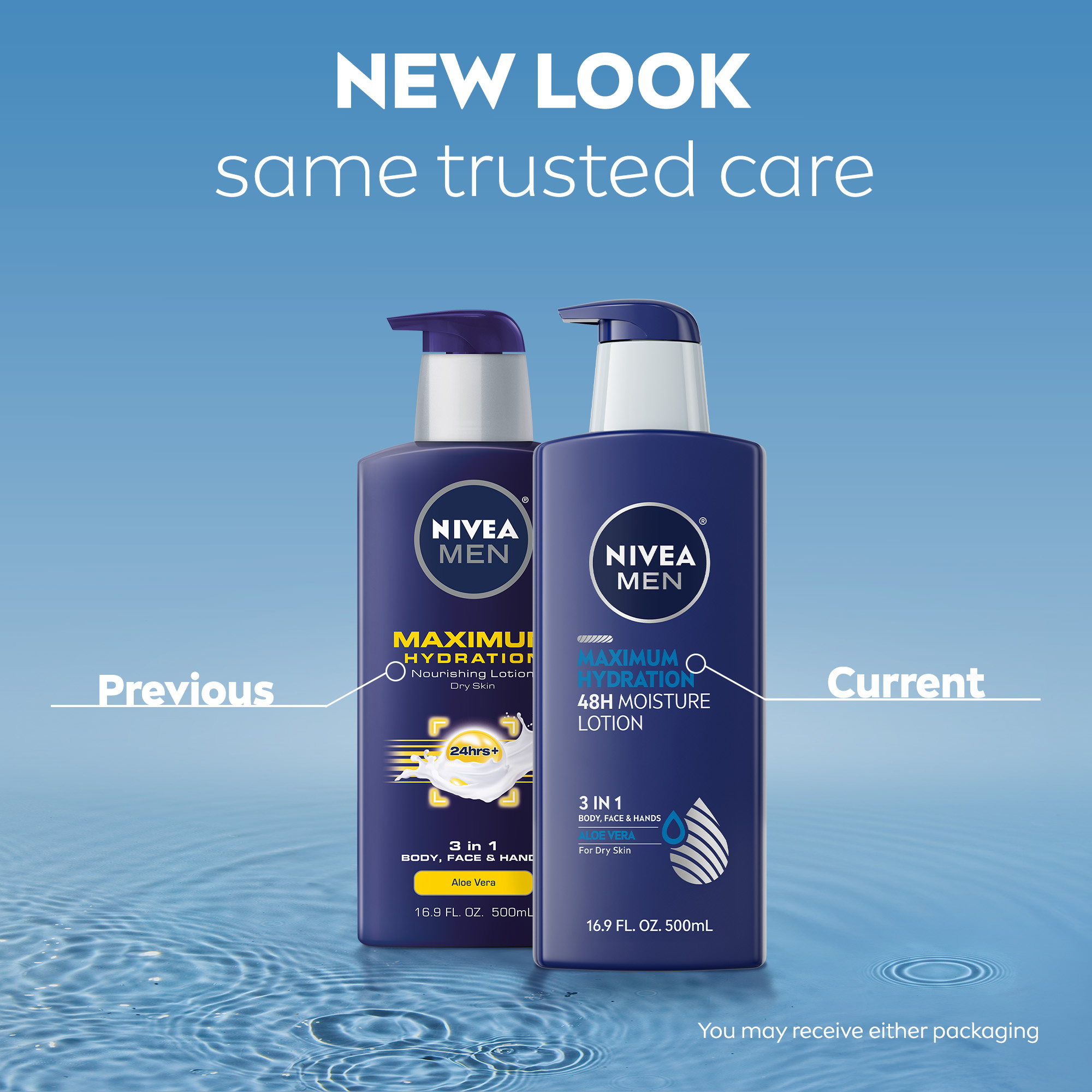 NIVEA MEN Maximum Hydration Body Lotion, 3-in-1 Nourishing