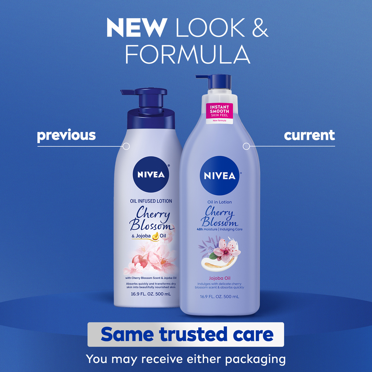 NIVEA Oil Infused Body Lotion, Cherry Blossom and Jojoba Oil, 16.9