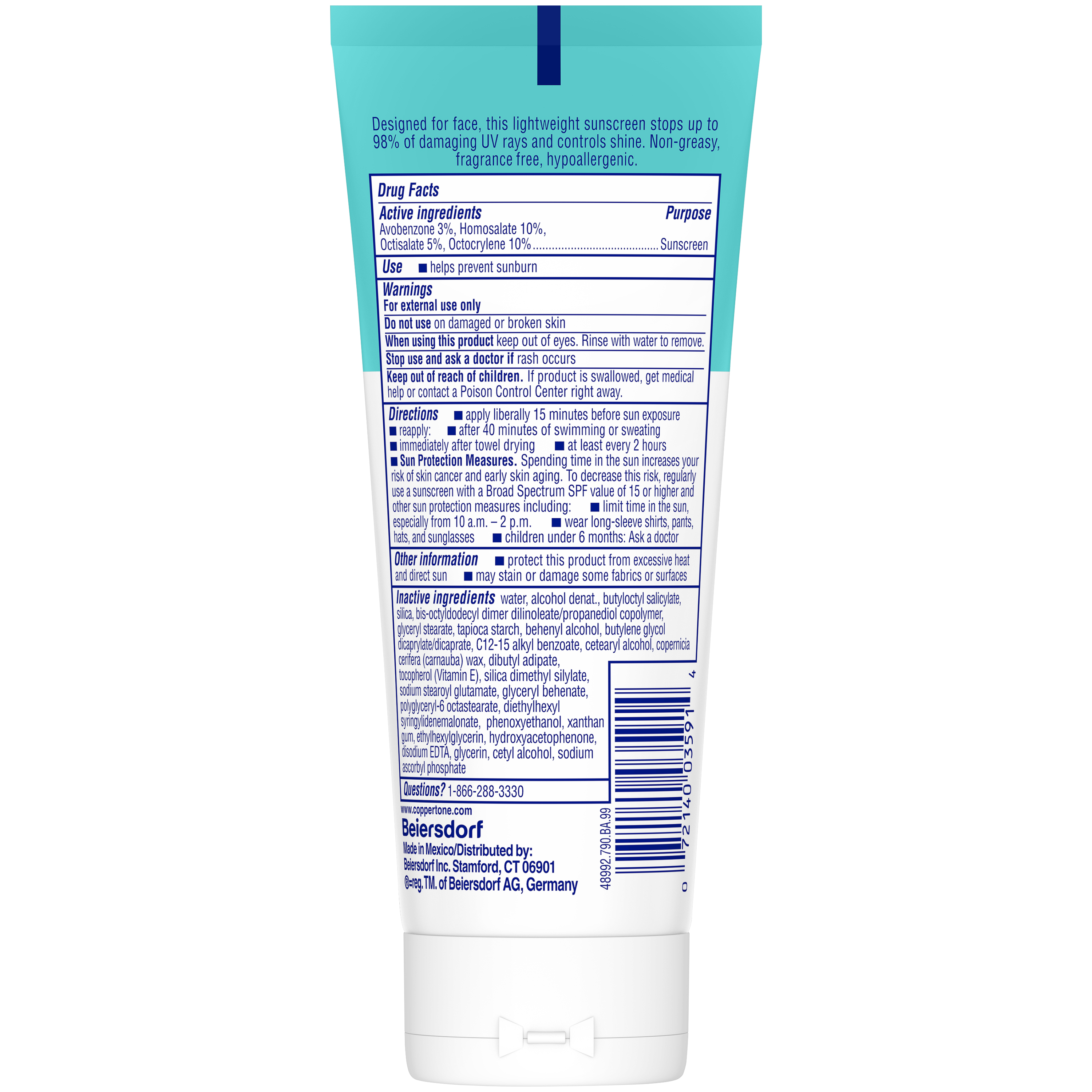 Coppertone Oil Free & Shine Control SPF 45 Face Sunscreen