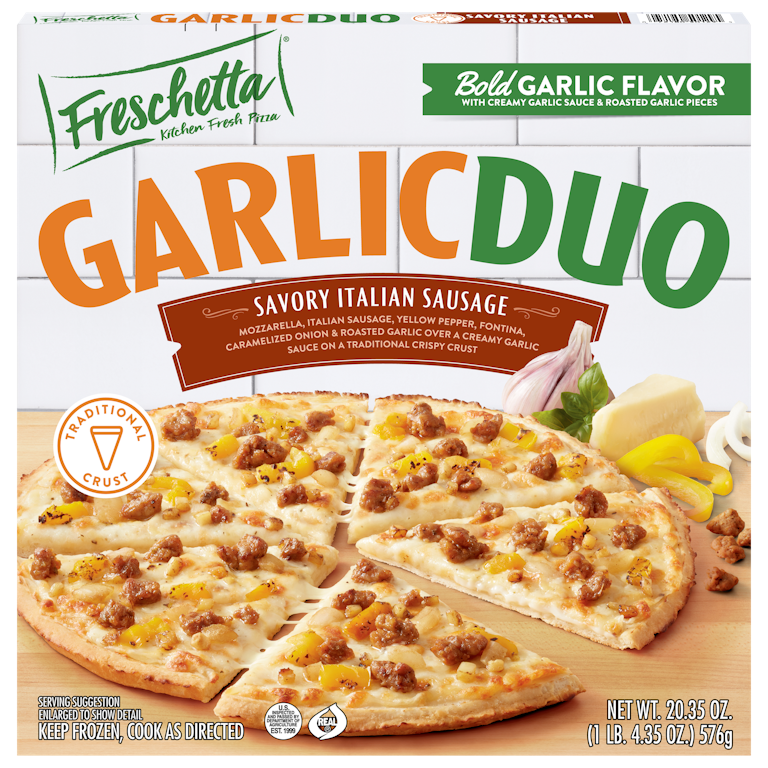 Freschetta Garlic Duo Sausage Frozen Pizza