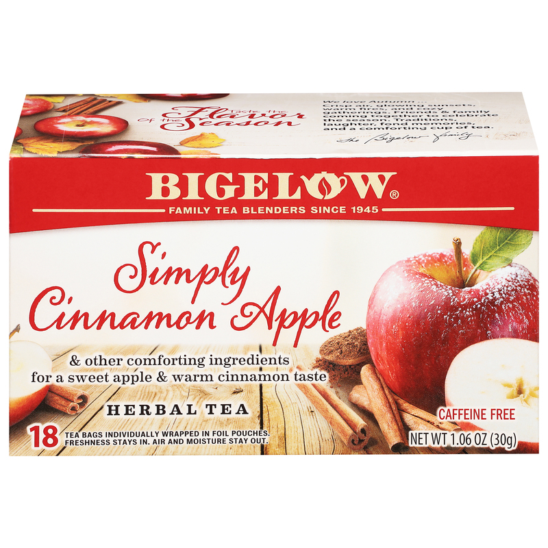 Bigelow Simply Cinnamon Apple, Caffeine Free Herbal Tea, Tea Bags
