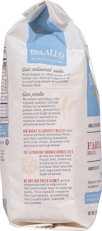 DeLallo Whole Wheat Farfalle Bowtie Pasta, 1 Pound Bag, 7...