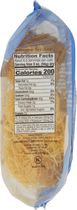 Delallo Pasta Nests, Capellini Angel Hair | Giant Eagle | Because