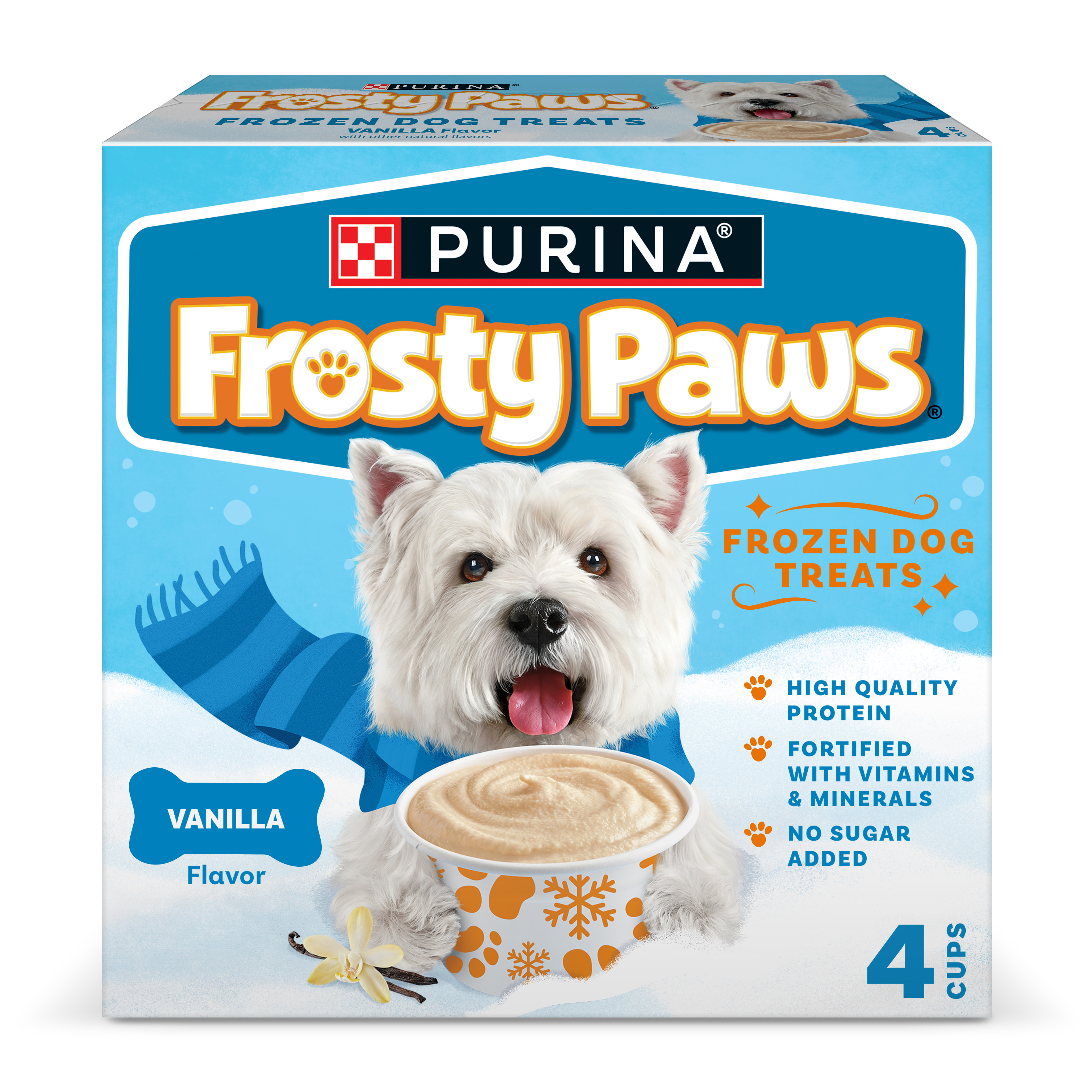 Purina Frosty Paws Frozen Dog Treats, Original, Vanilla Flavor, 4