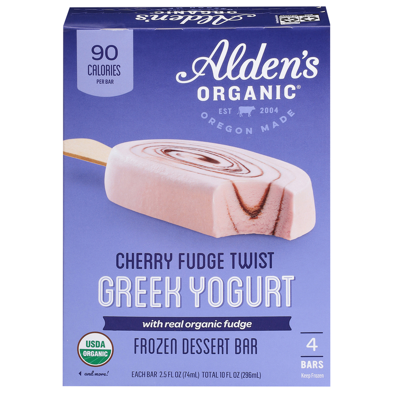 Alden's Organic Frozen Dessert Bar, Greek Yogurt, Cherry Fudge
