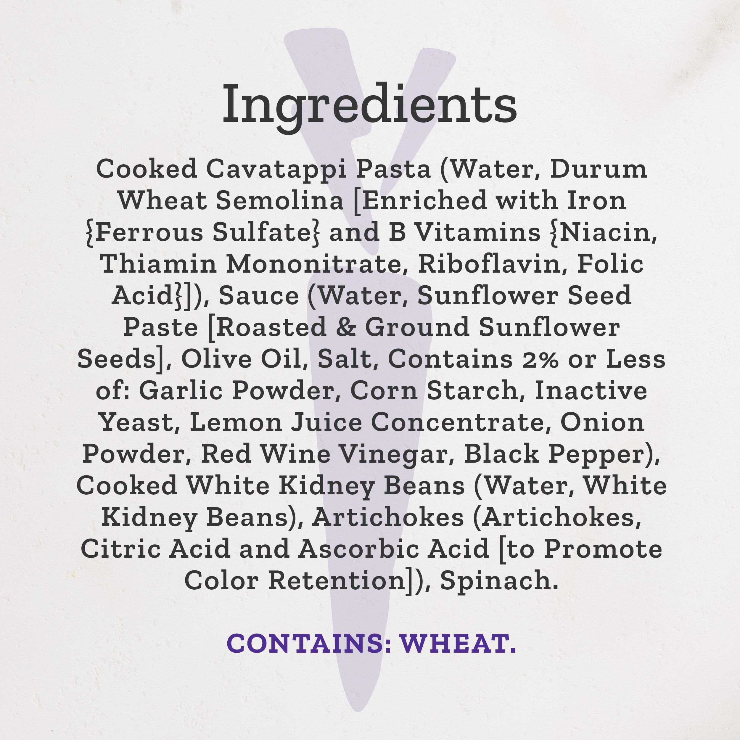 Purple Carrot Spinach Artichoke Cavatappi Pasta Bowl, Frozen Meal