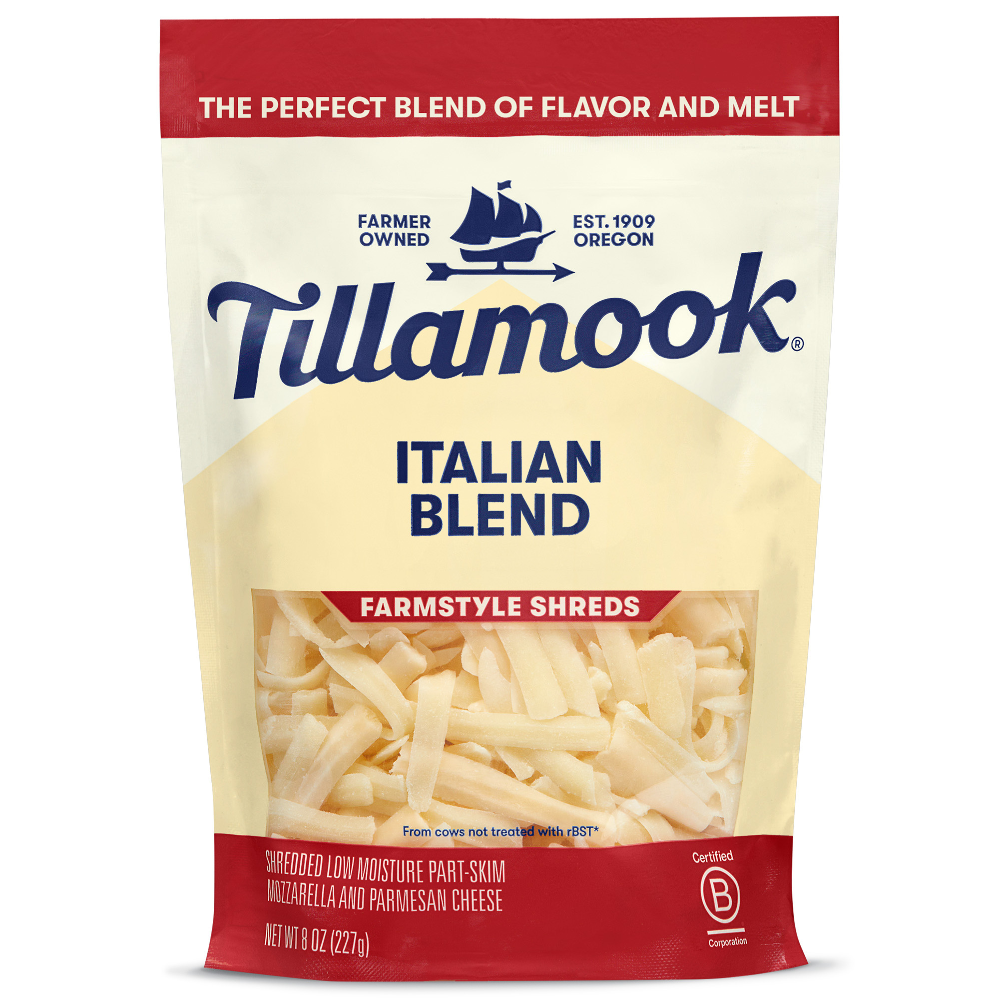Tillamook Farmstyle Italian Blend Shredded Cheese, 8oz | Giant