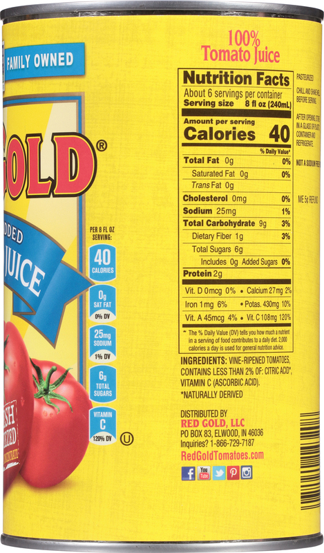 Red Gold Tomato Juice, No Salt Added Giant Eagle Because It