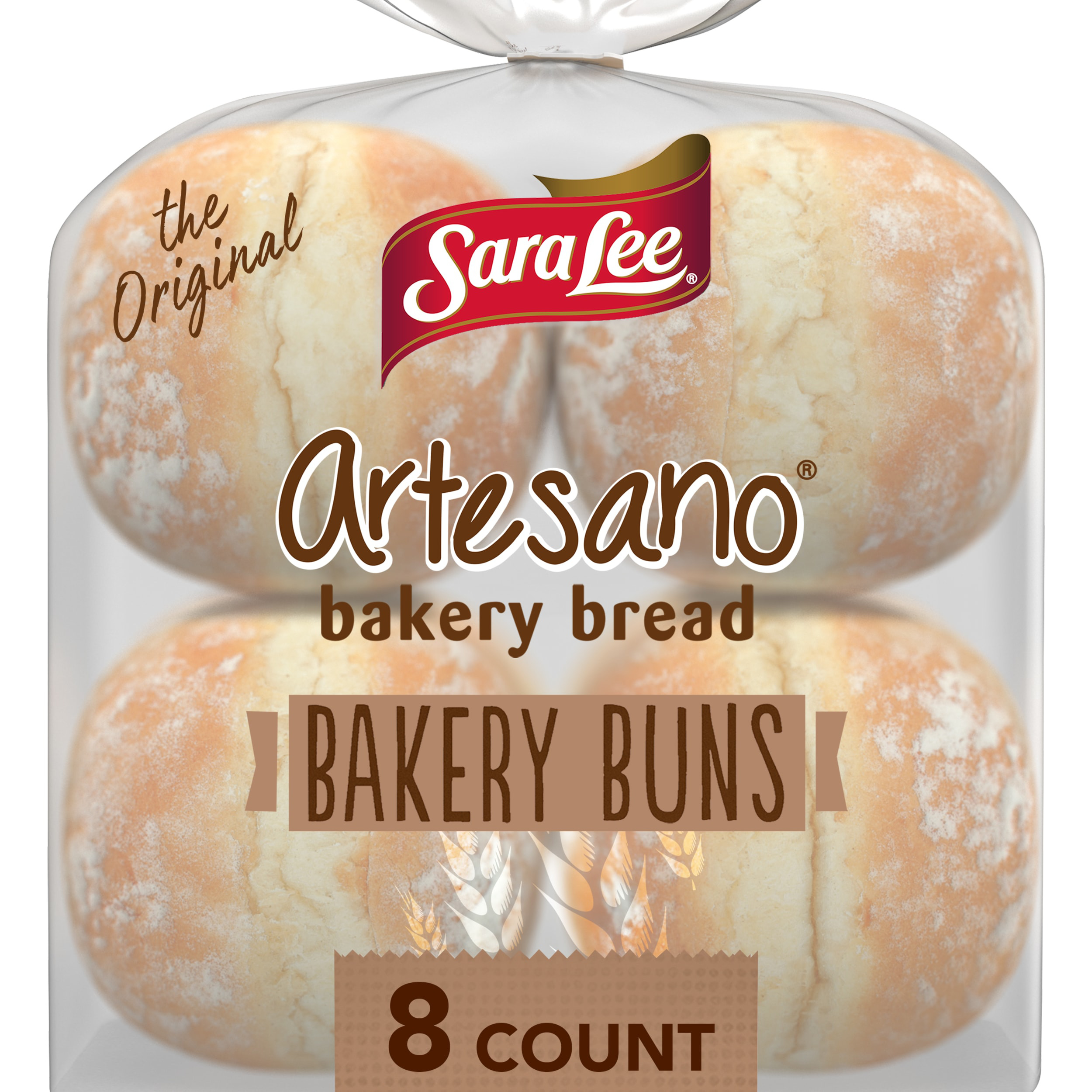 Sara Lee Artesano White Bakery Buns, 8 count, Hamburger Buns, 19