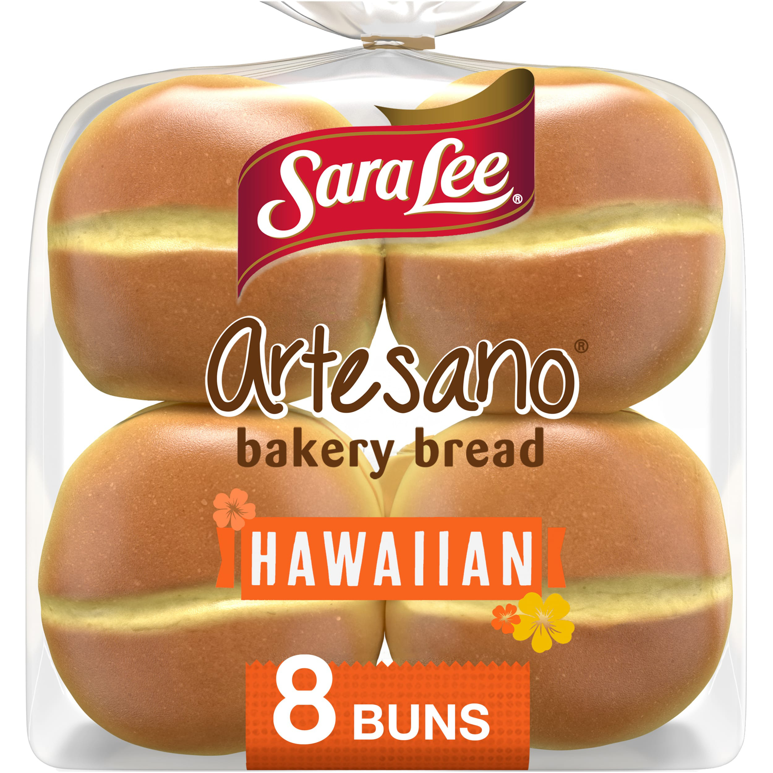Sara Lee Artesano Hawaiian Bakery Buns, 8 count, Sweet Hamburger
