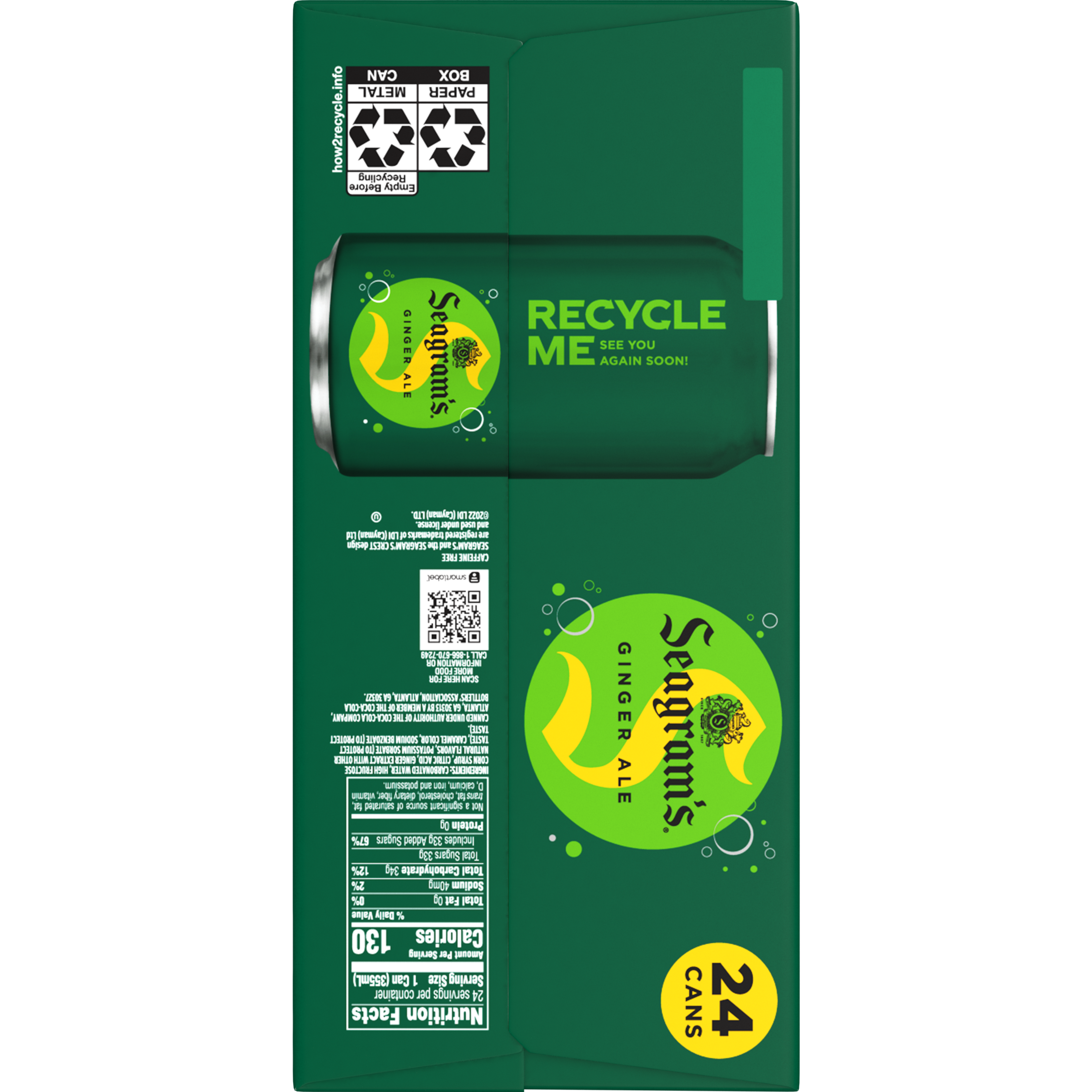 Seagrams Ginger Ale Cans, 12 fl oz, 24 Pack | Giant Eagle