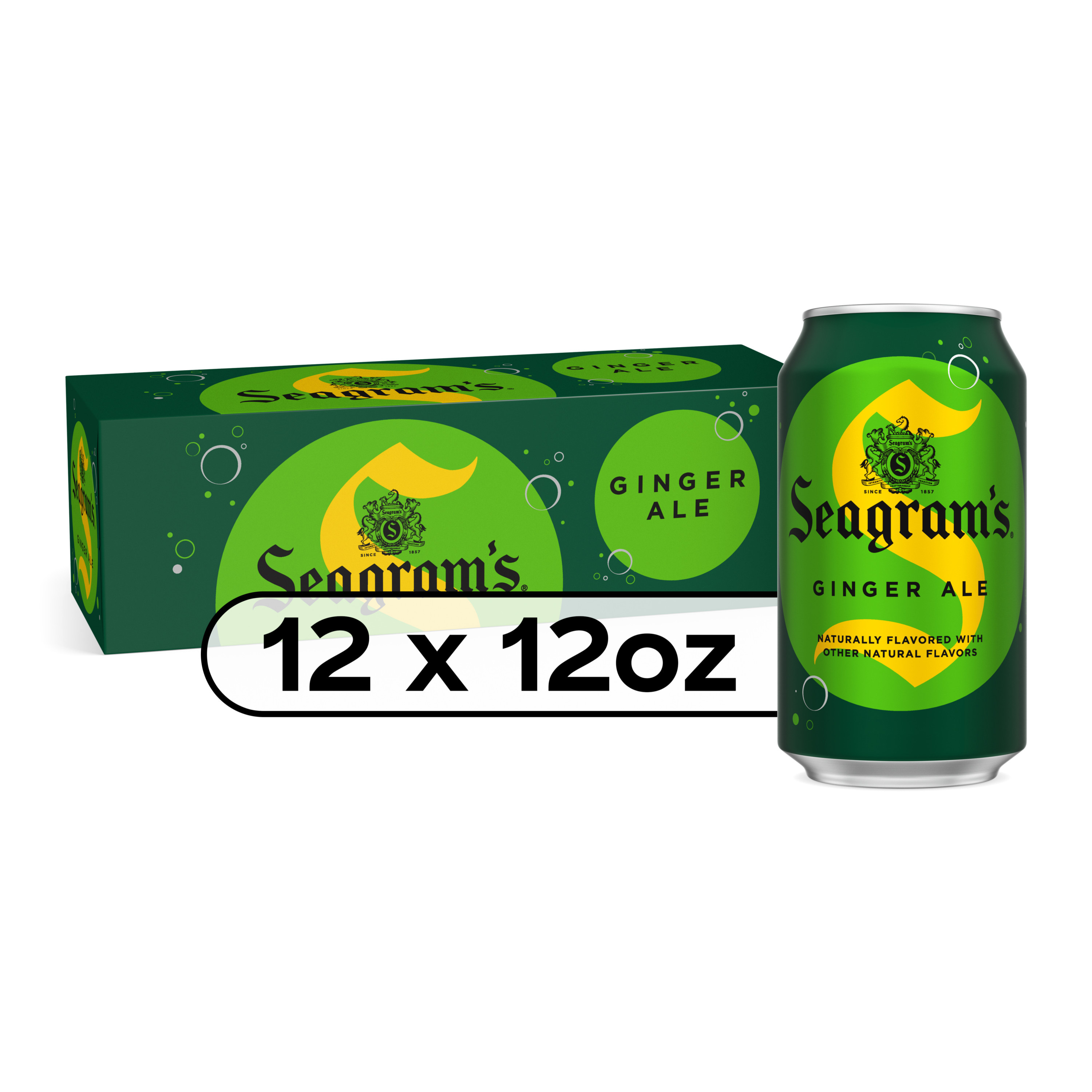 Seagram'S Ginger Ale Soda Soft Drink Fridge Pack Cans, 12 Fl Oz