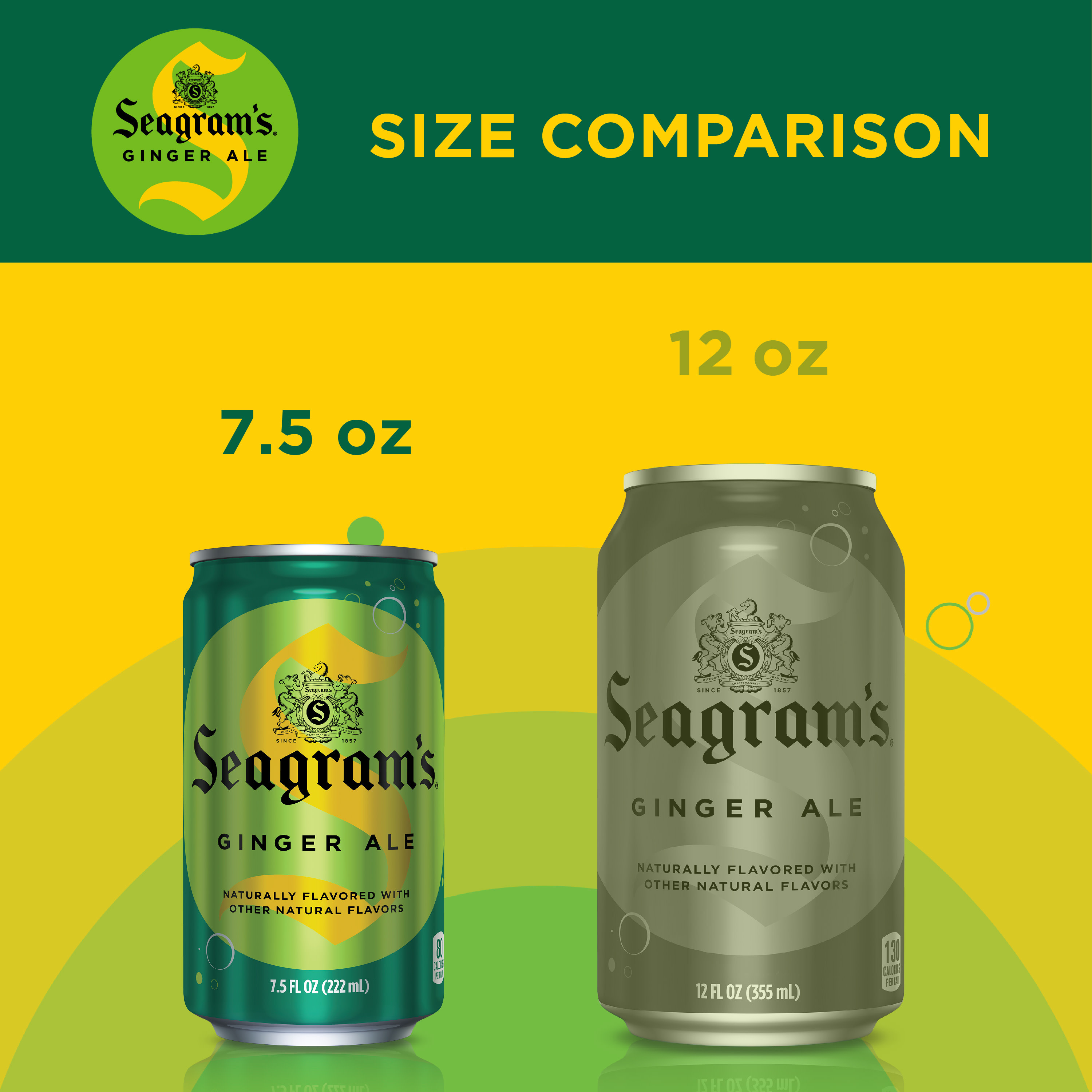 Seagram'S Ginger Ale Soda Soft Drink Fridge Pack Mini Cans, 7.5 Fl