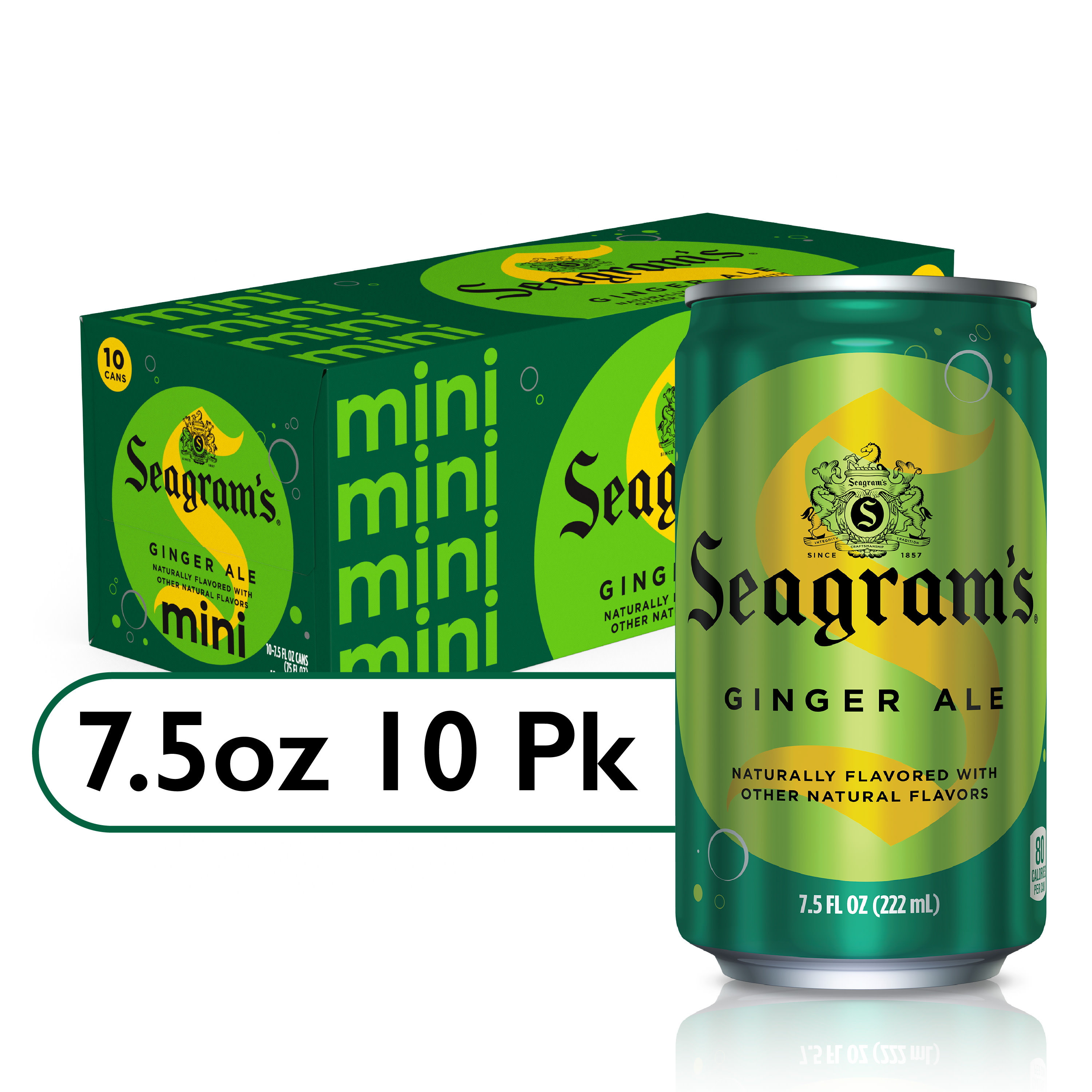 Seagrams Ginger Ale Soda Soft Drinks, 7.5 fl oz, 10 Pack | Giant