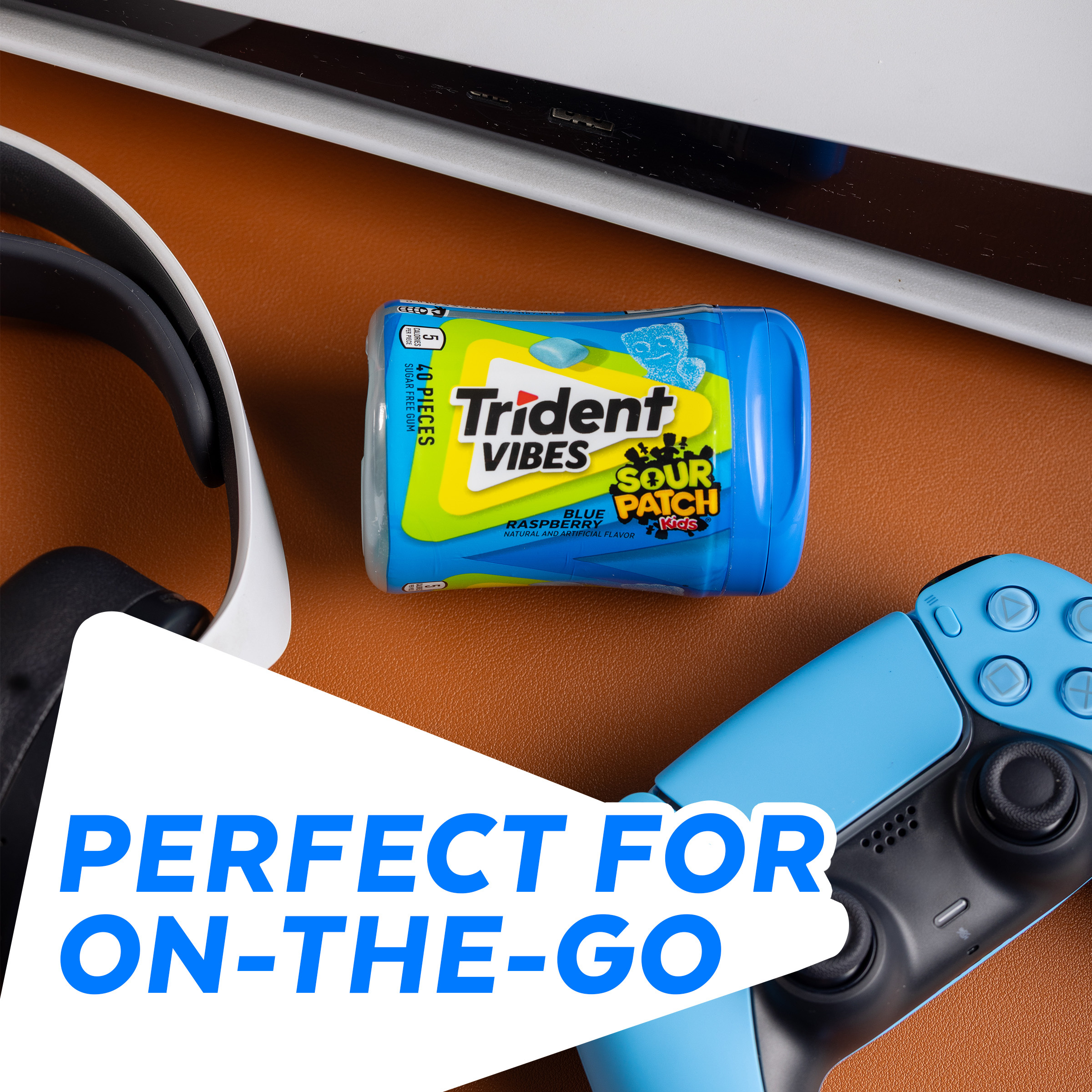 Trident Vibes Sour Patch Kids Blue Raspberry Flavored Sugar Free