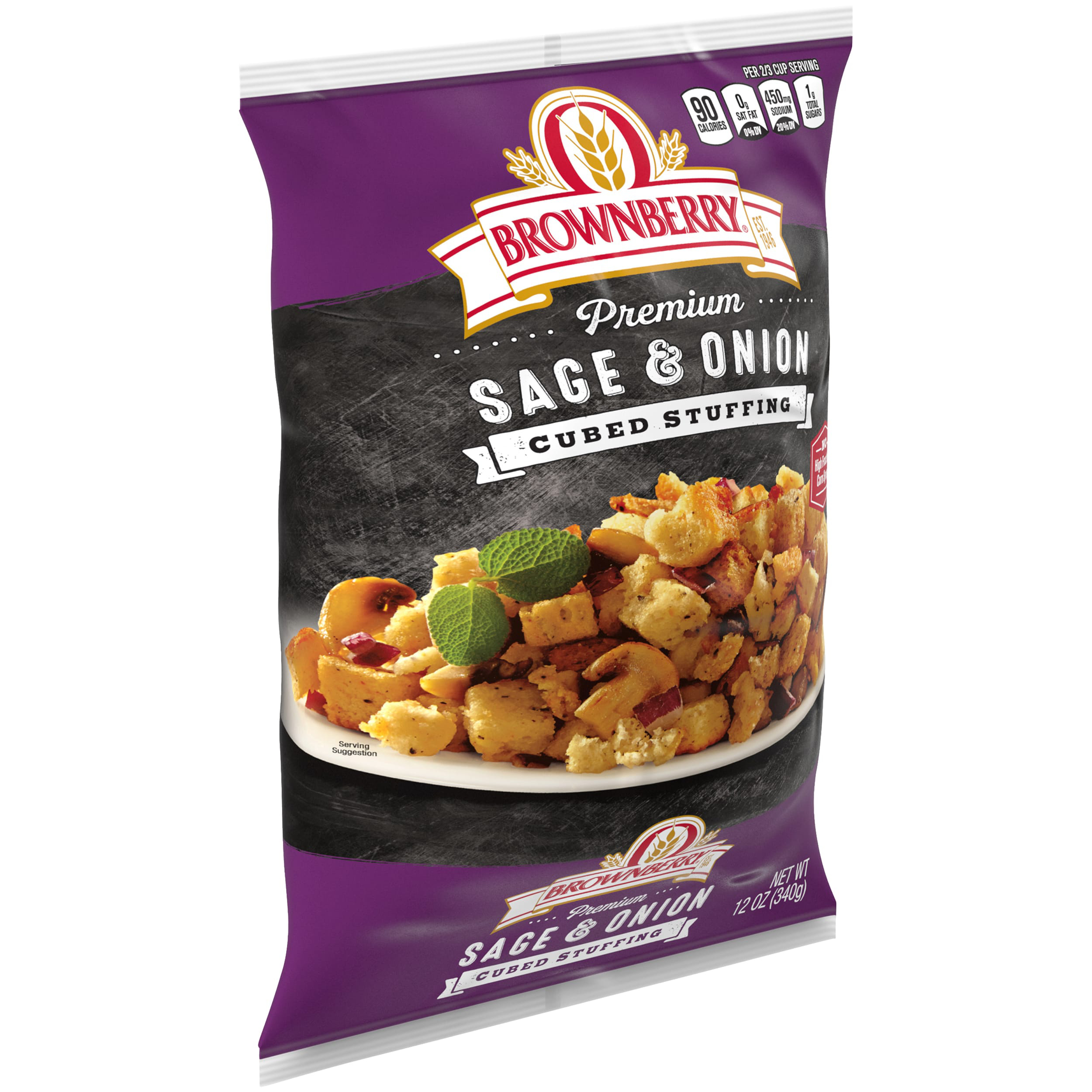 Brownberry Premium Sage & Onion Cubed Stuffing, 12 oz, Bread