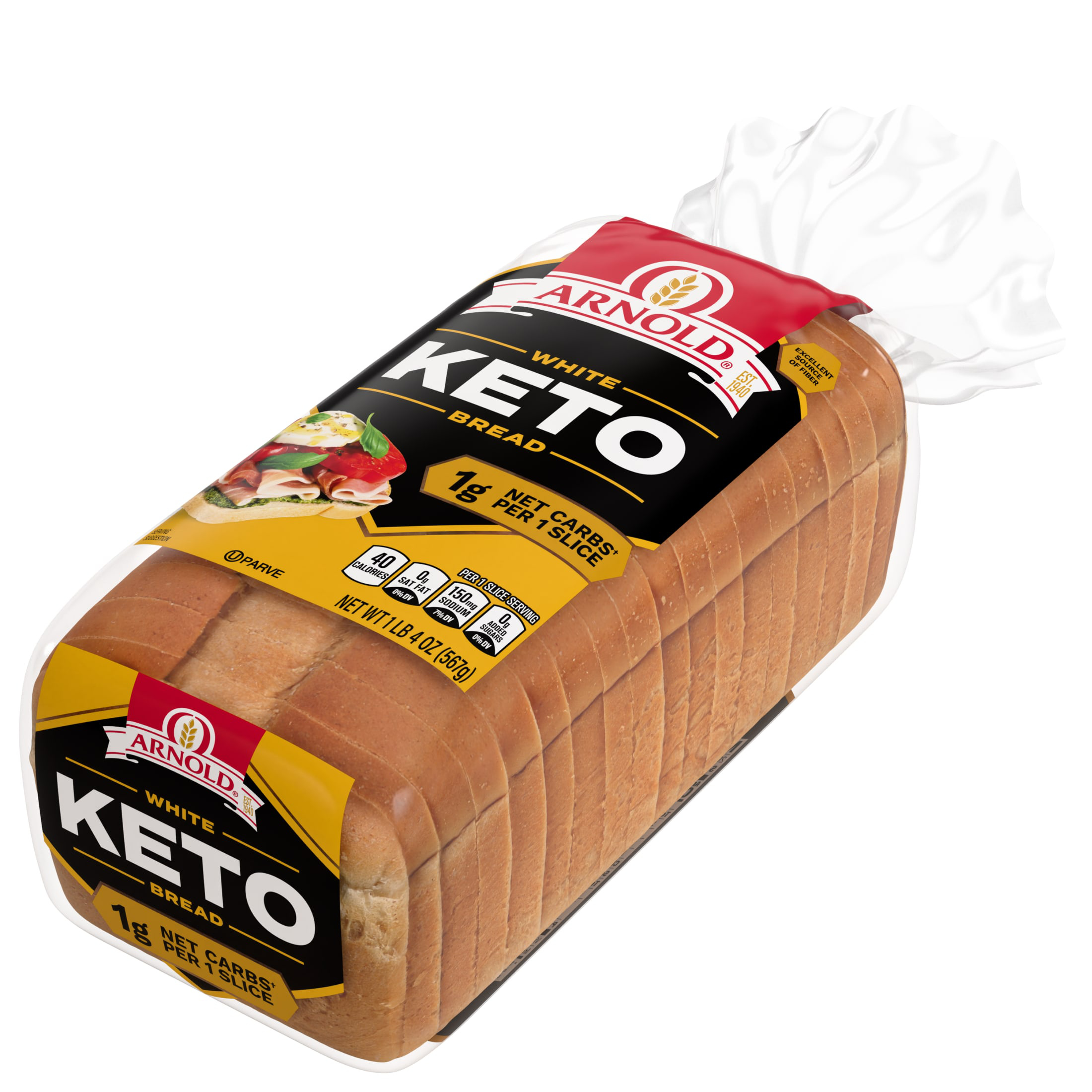 Arnold Superior Keto Bread, 20 oz, 1g Net Carb, Plain Keto Bread