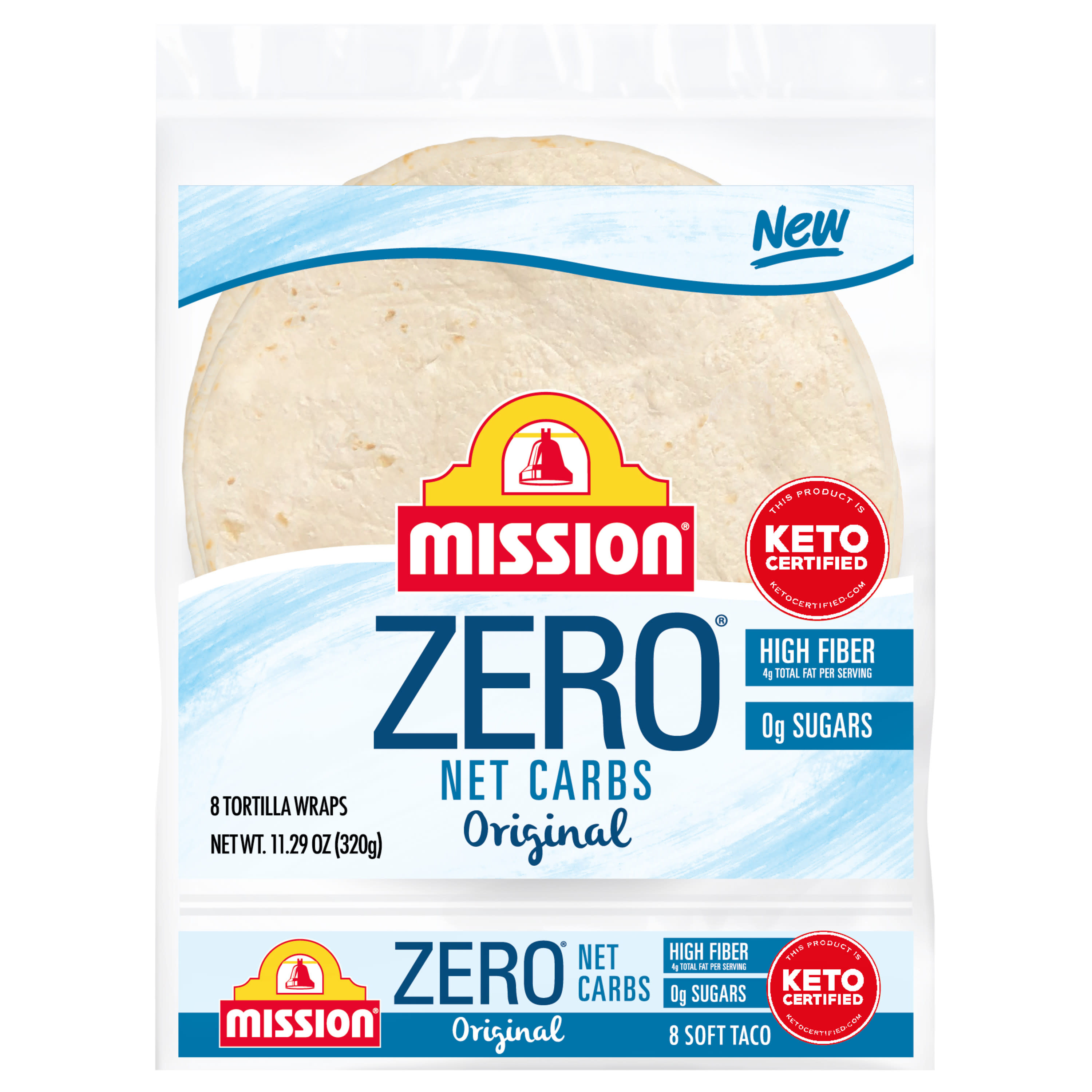 Mission Zero Net Carbs Original Flour Tortillas, Soft Taco Size, 8