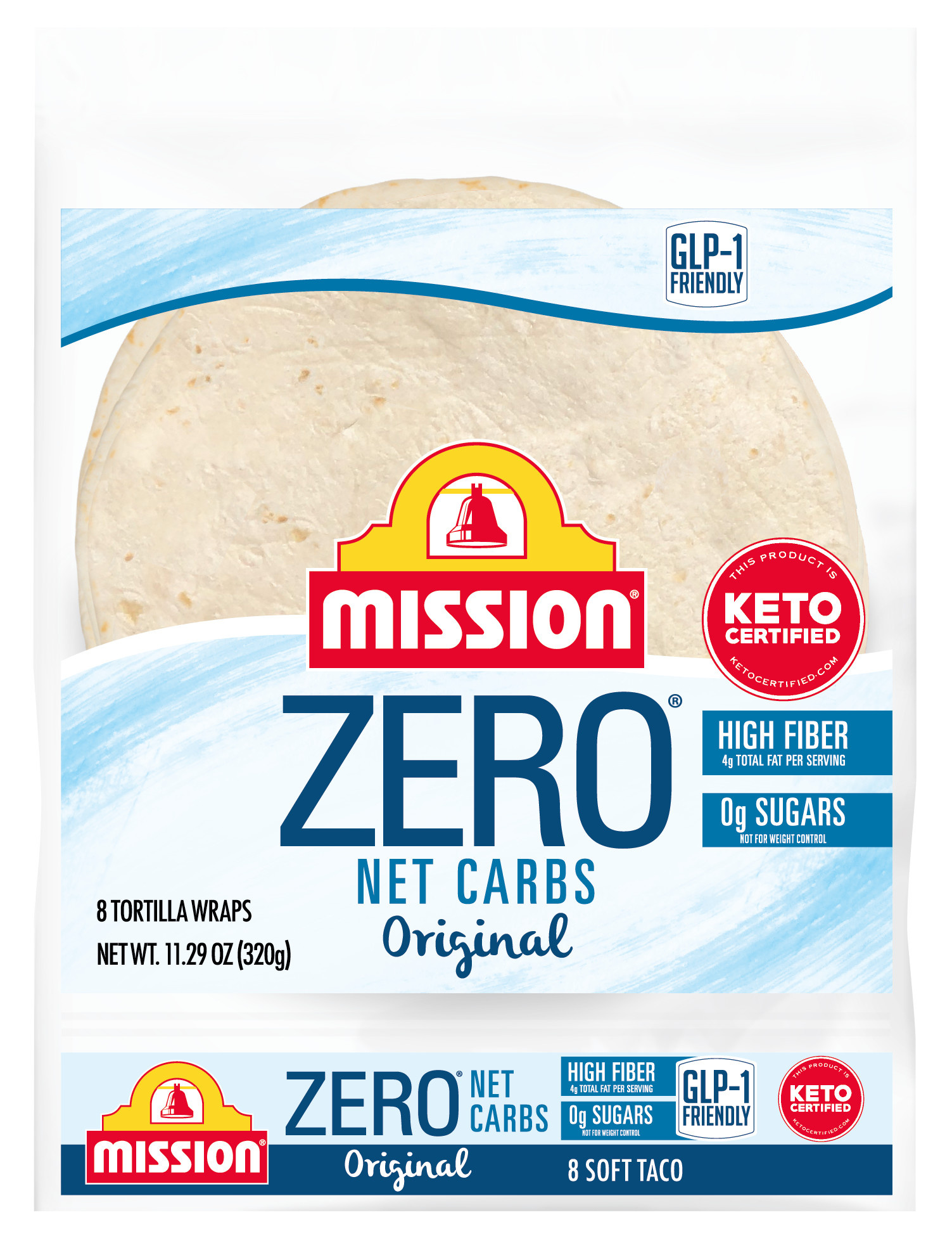 Mission Zero Net Carbs Original Flour Tortillas, Soft Taco Size, 8
