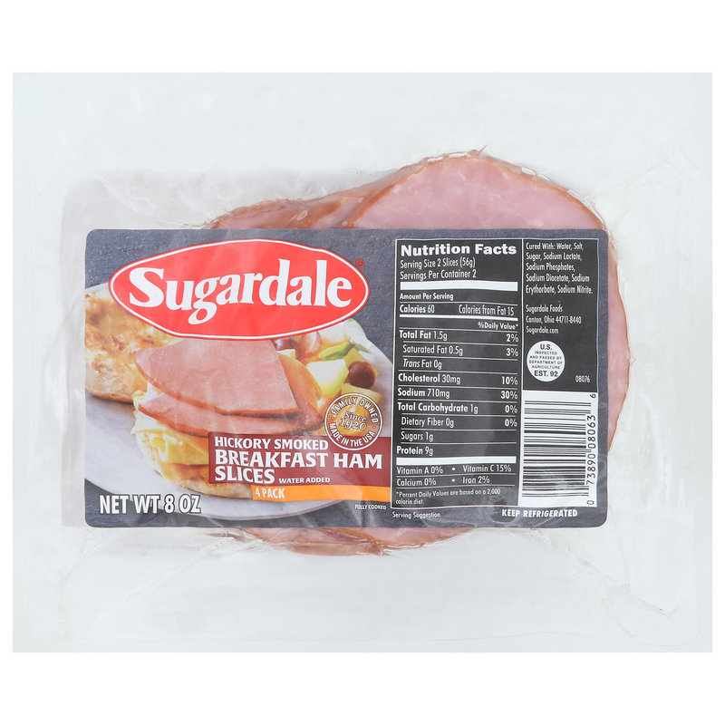 Sugardale Breakfast Ham, Hickory Smoked, Slices, Pack Giant