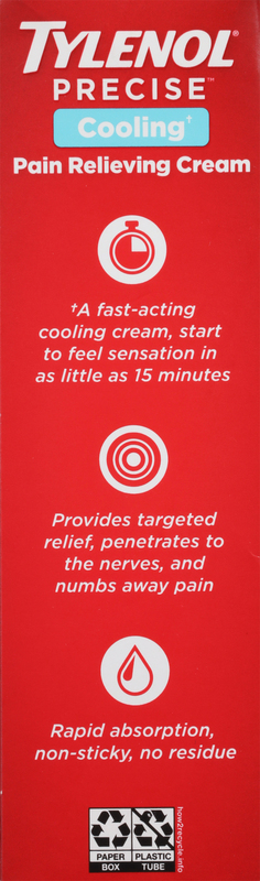 Tylenol Precise Cooling Pain Relieving Cream, Lidocaine & Menthol