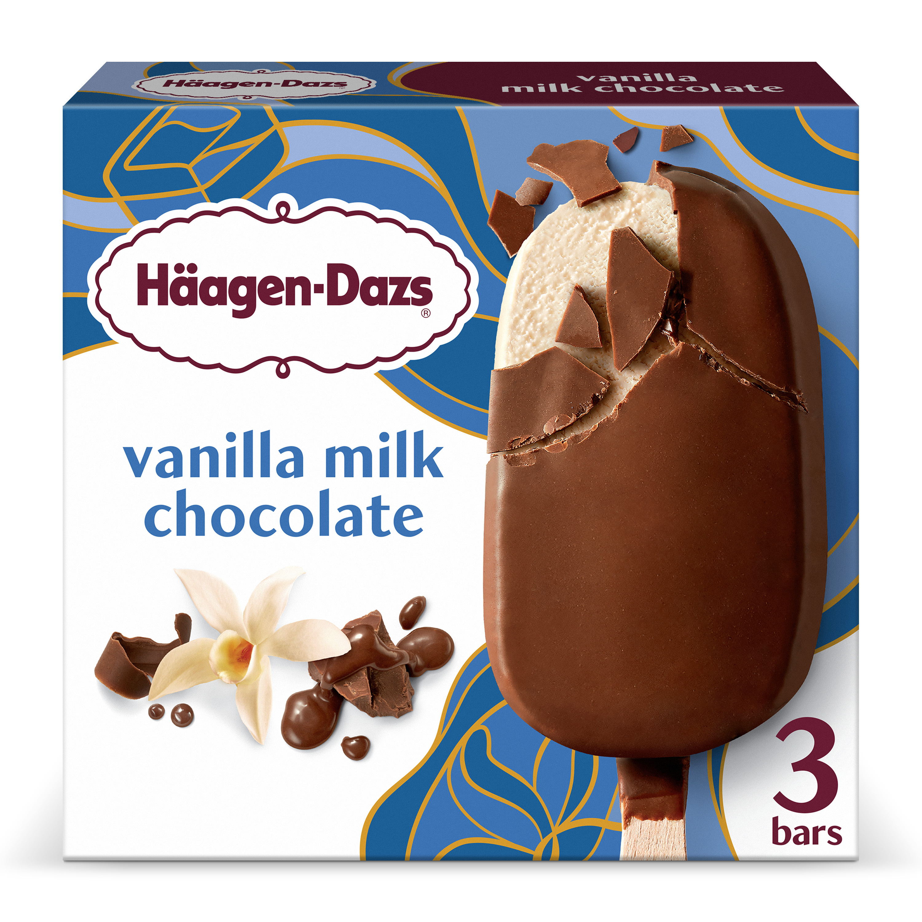 Häagen-Dazs Vanilla Milk Chocolate Ice Cream Snack Bars, 3 Count