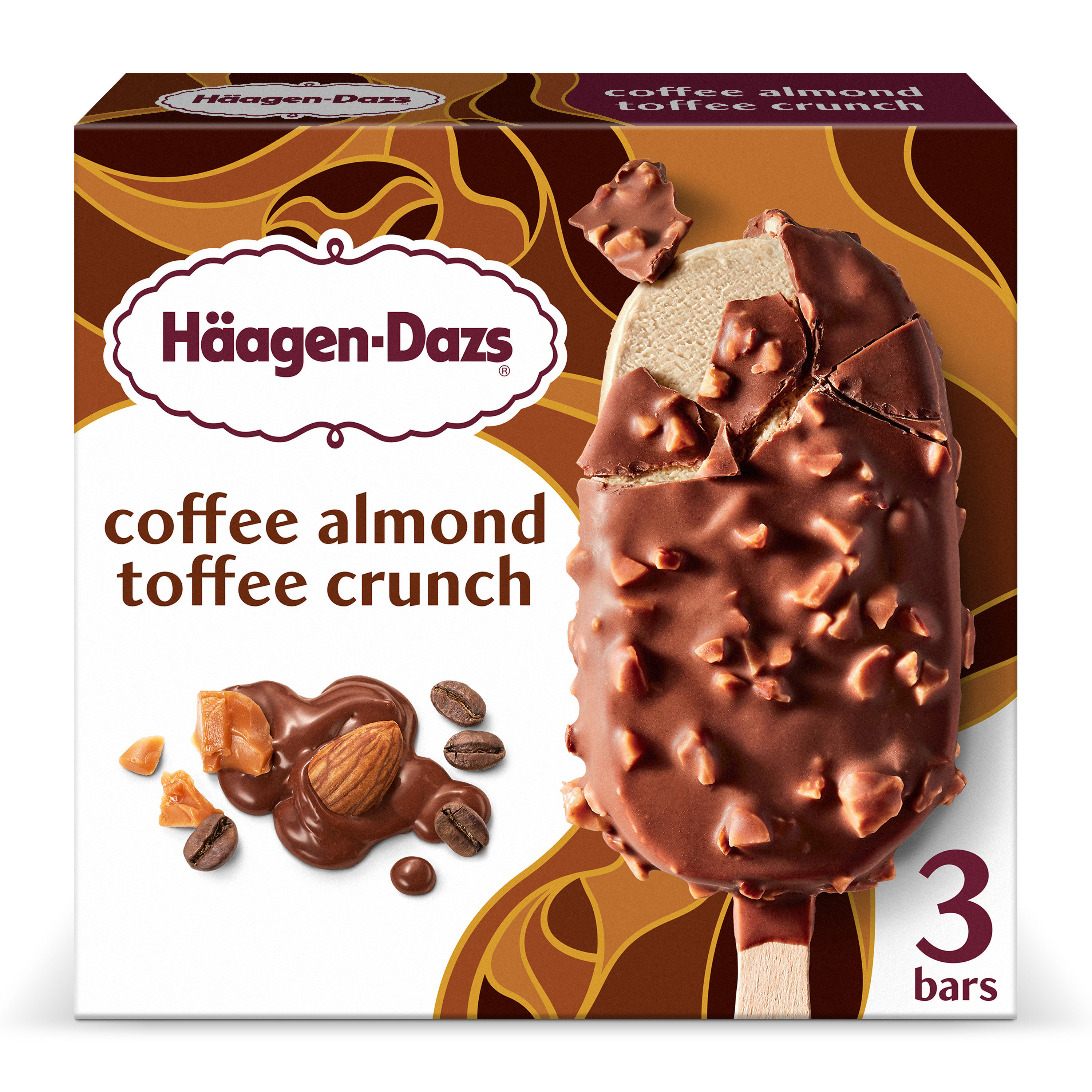 Häagen-Dazs Coffee Almond Toffee Crunch Ice Cream, Snack Bars, 3