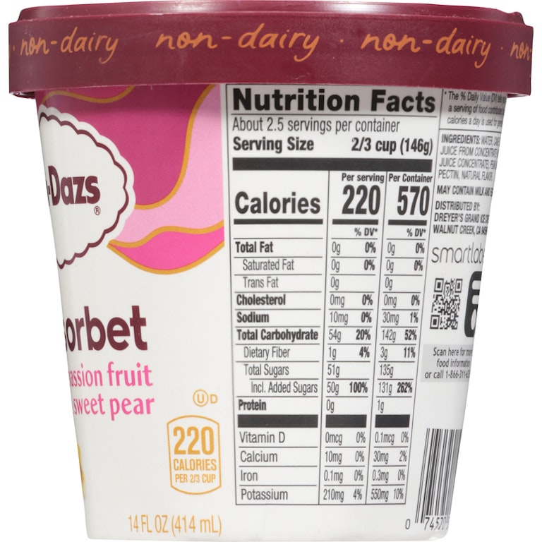 Haagen-Dazs Passion Fruit & Sweet Pear Sorbet | Giant Eagle Haagen-Dazs Passion Fruit & Sweet Pear Sorbet | Giant Eagle