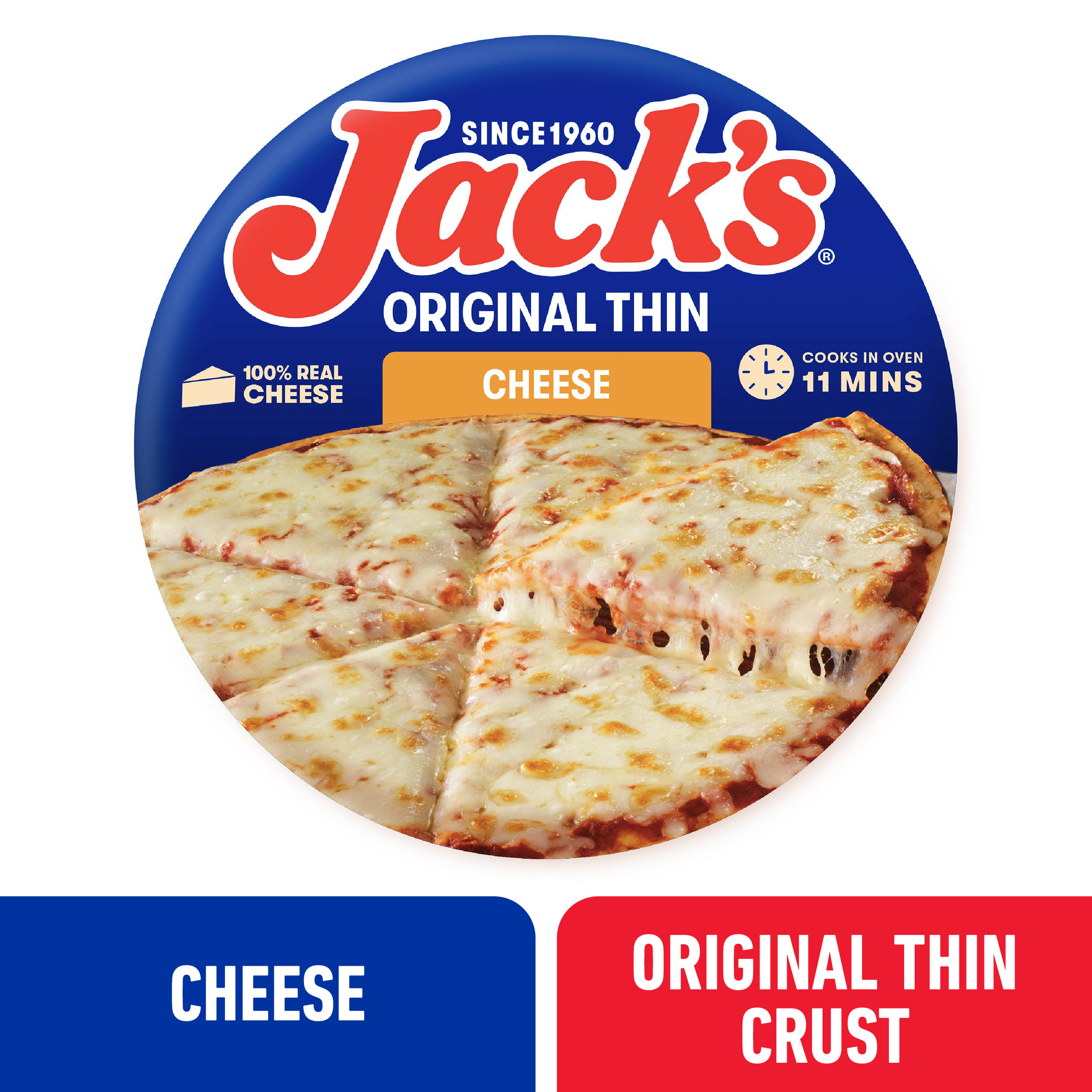 Jack's Cheese Pizza, Thin Crust Frozen Pizza for Grilling, Summer
