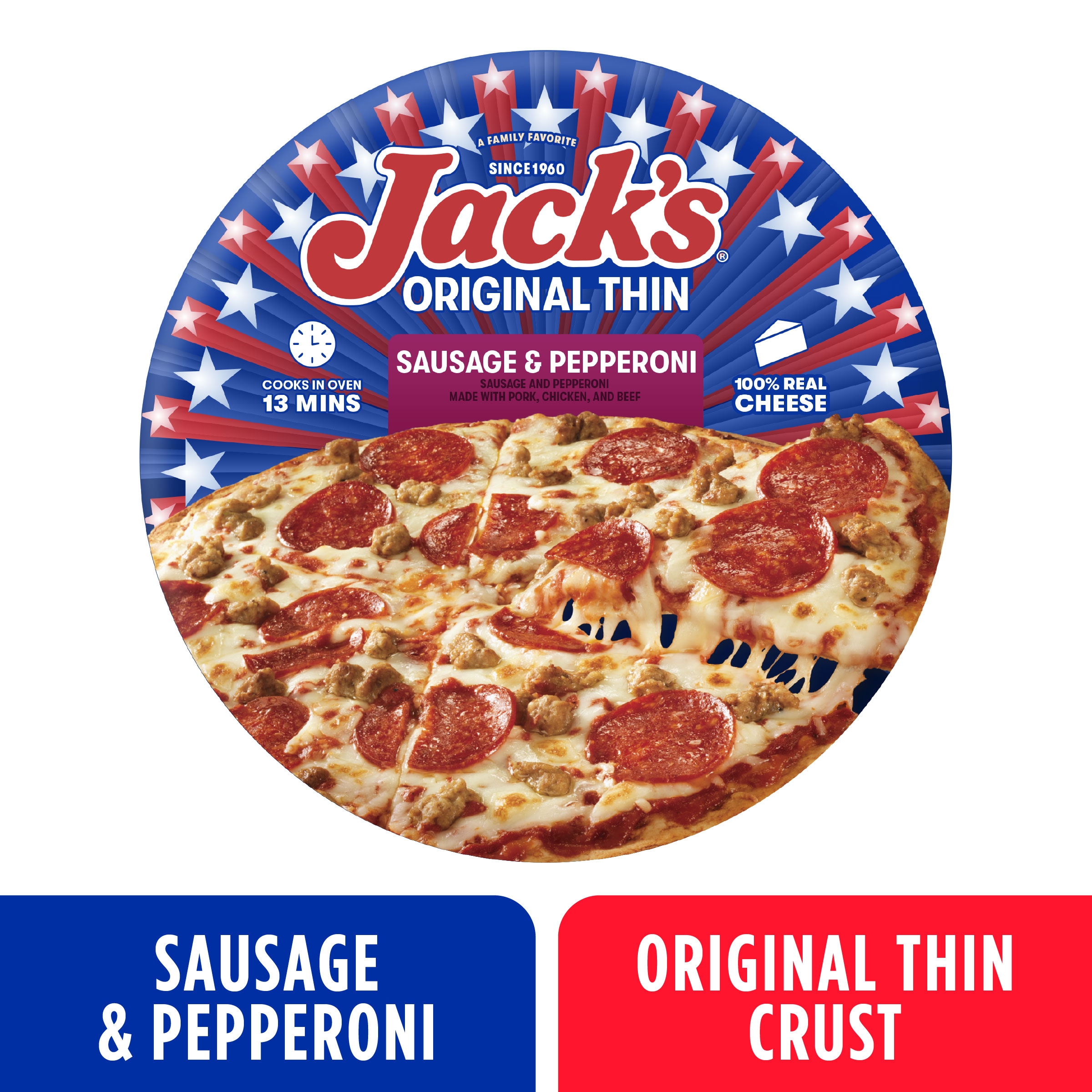 Jack's Original Thin Crust Supreme Frozen Pizza, 12 in | Giant