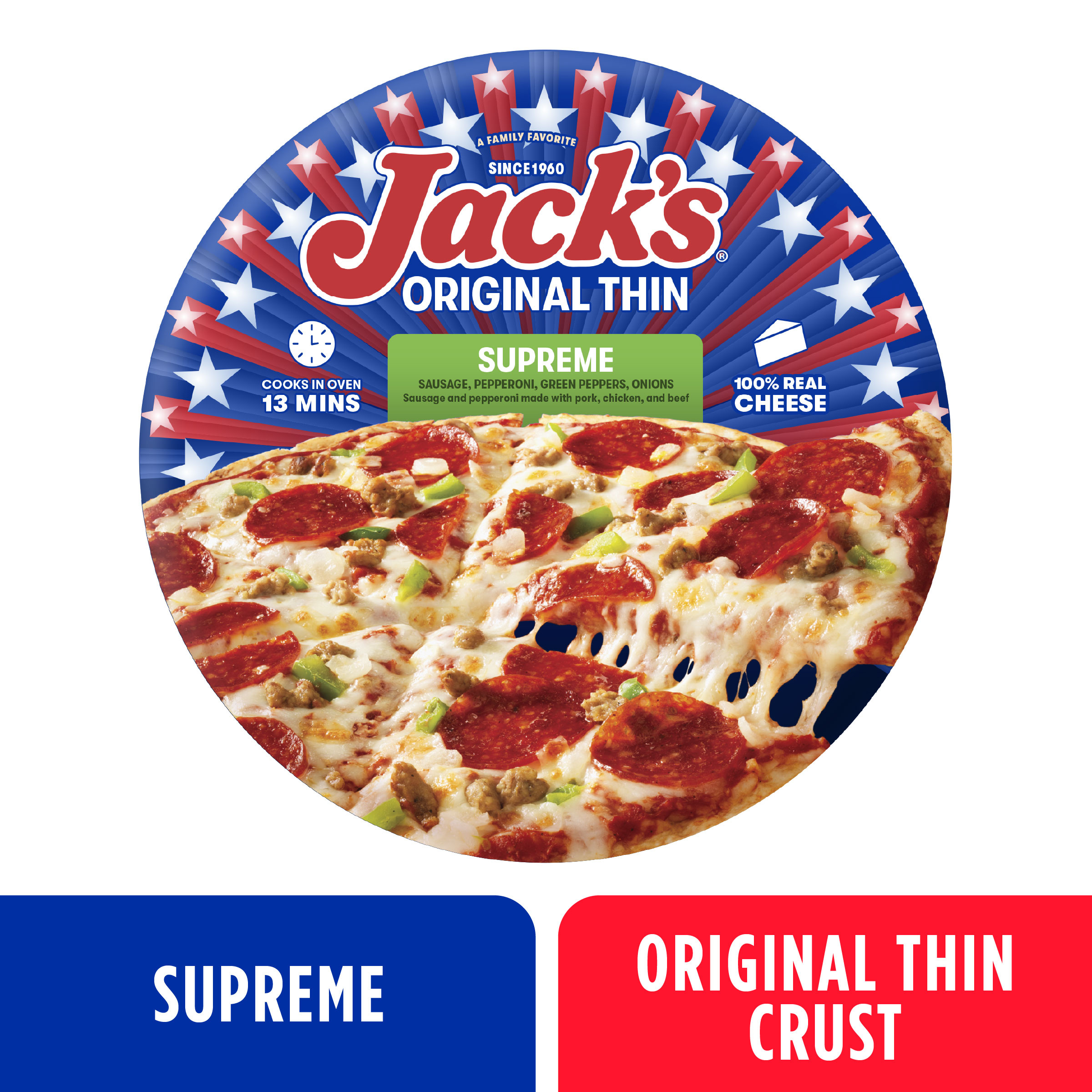 Jack's Original Thin Crust Supreme Frozen Pizza, 12 in | Giant