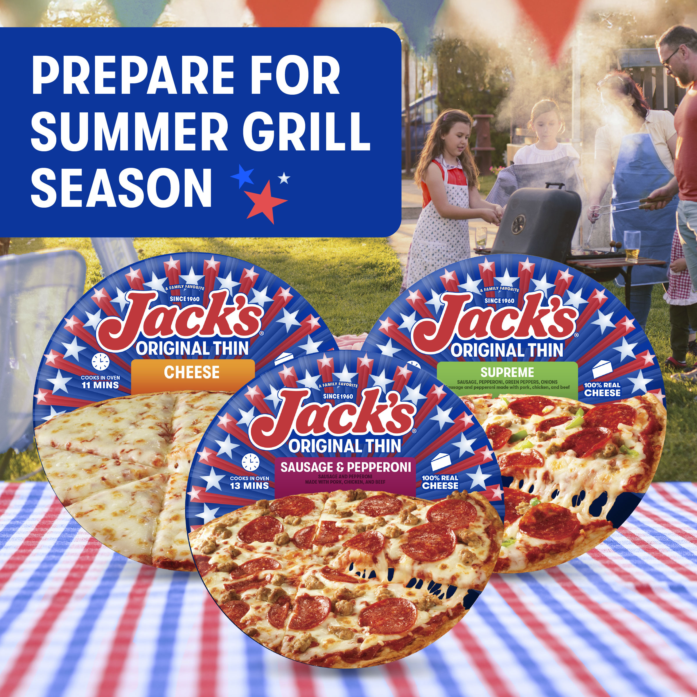 Jack's Original Thin Crust Pepperoni Frozen Pizza, 12 in | Giant