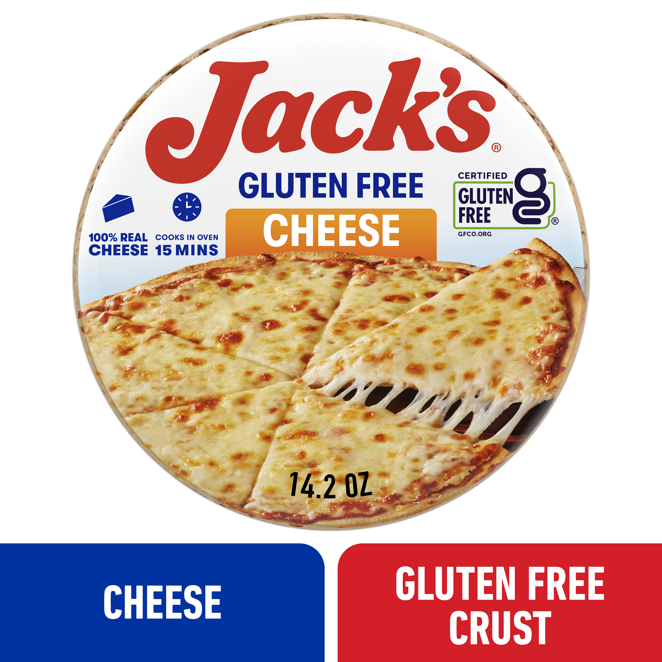 Jacks Frozen Pizza, Gluten Free Crust Cheese Pizza, 12in, 14.2oz