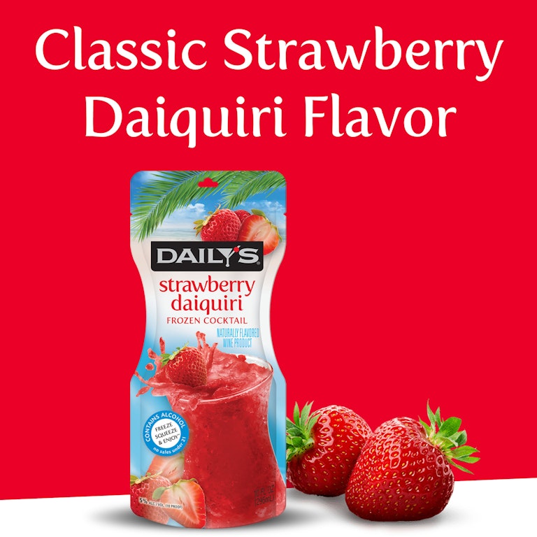 Daily's Strawberry Daiquiri Ready to Drink Frozen Cocktail, 10 FL OZ Pouch | Giant Eagle | Because It Matters | Grocery Store & Pharmacy Daily's Strawberry Daiquiri Ready to Drink Frozen Cocktail, 10 FL OZ Pouch | Giant Eagle | Because It Matters | Grocery Store & Pharmacy