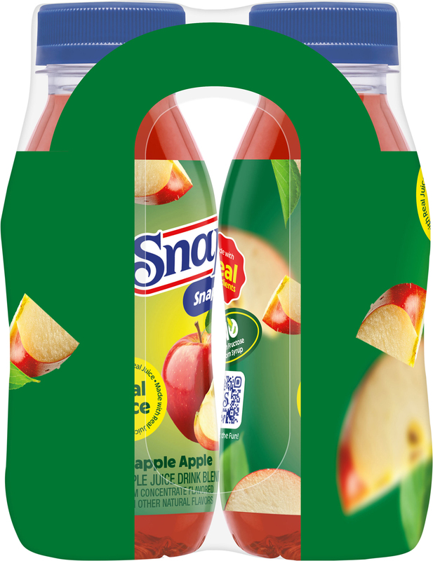 Snapple Apple Juice Drink, 8 fl oz recycled plastic bottle, 8 pack
