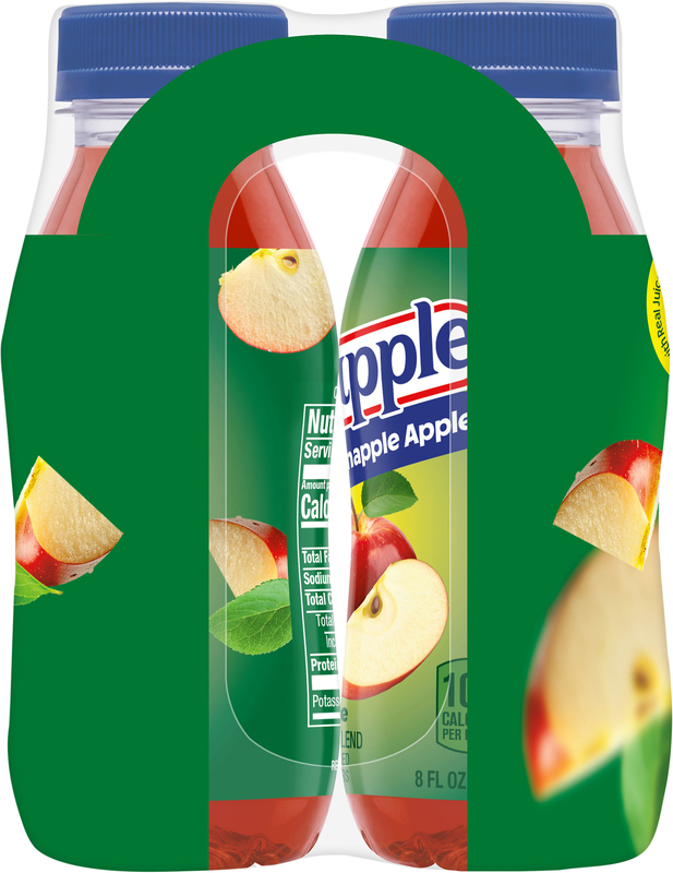 Snapple Apple Juice Drink, 8 fl oz recycled plastic bottle, 8 pack