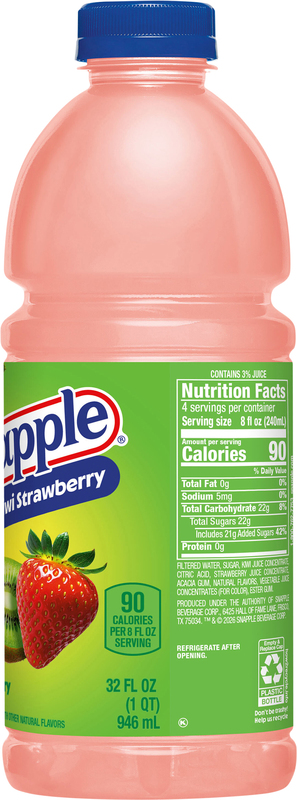 Snapple Kiwi Strawberry Juice Drink, 32 fl oz bottle | Giant Eagle
