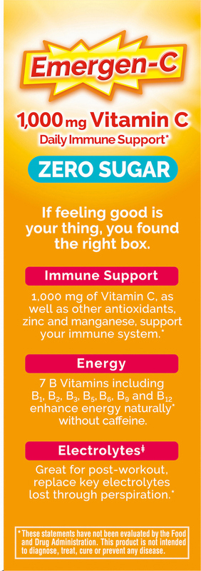 Emergen-C Zero Sugar Raspberry Lemonade Flavor Immune Support