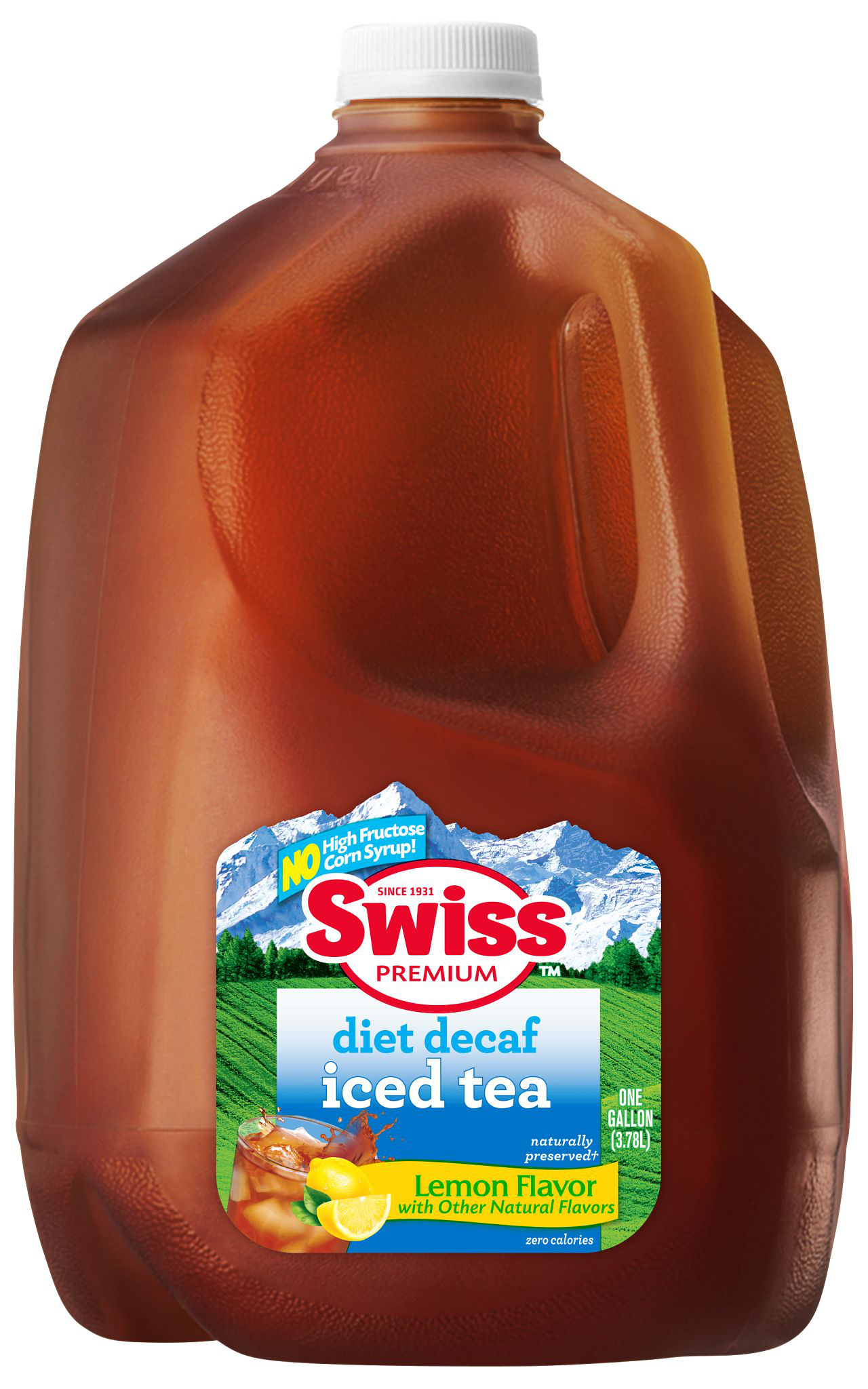 Swiss Premium Decaf Diet Tea with Lemon - 1 Gallon Plastic Jug