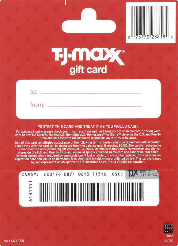 TJ Maxx Gift Card, $50 | Giant Eagle | Because It Matters | Grocery Store &  Pharmacy
