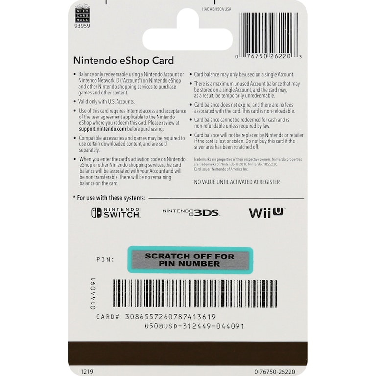 Nintendo eShop Gift Card, $50 Giant Eagle Because It Matters