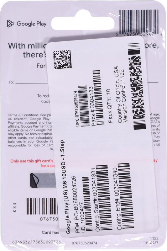 $10 Google Play Gift Card | Giant Eagle | Because It Matters