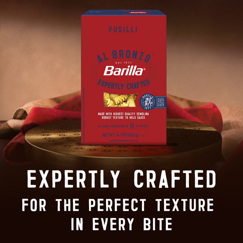Barilla Fusilli Pasta, Bronze Cut Pasta Created from a Reserve