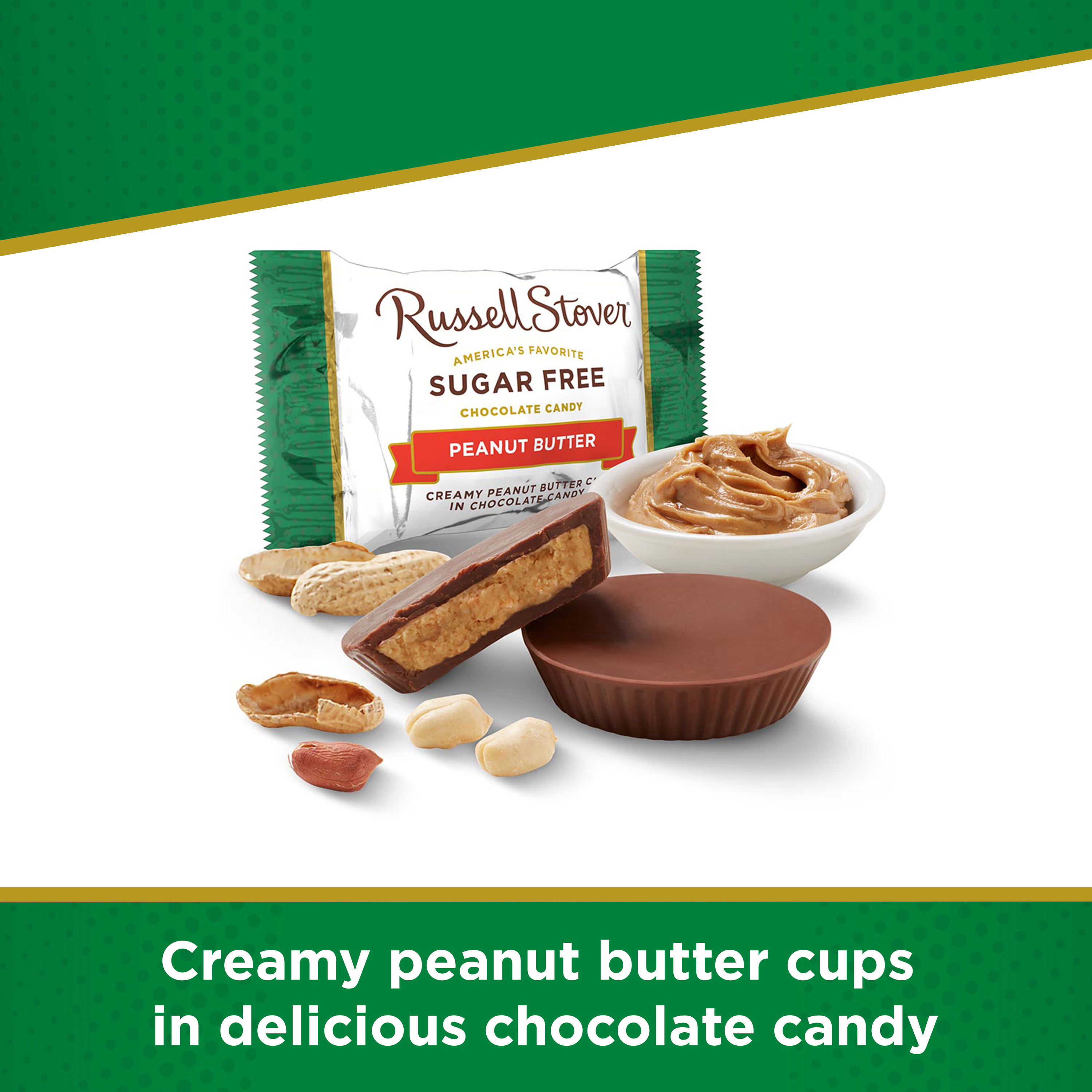 RUSSELL STOVER Sugar Free Peanut Butter Cup Chocolate Candy, 3 oz