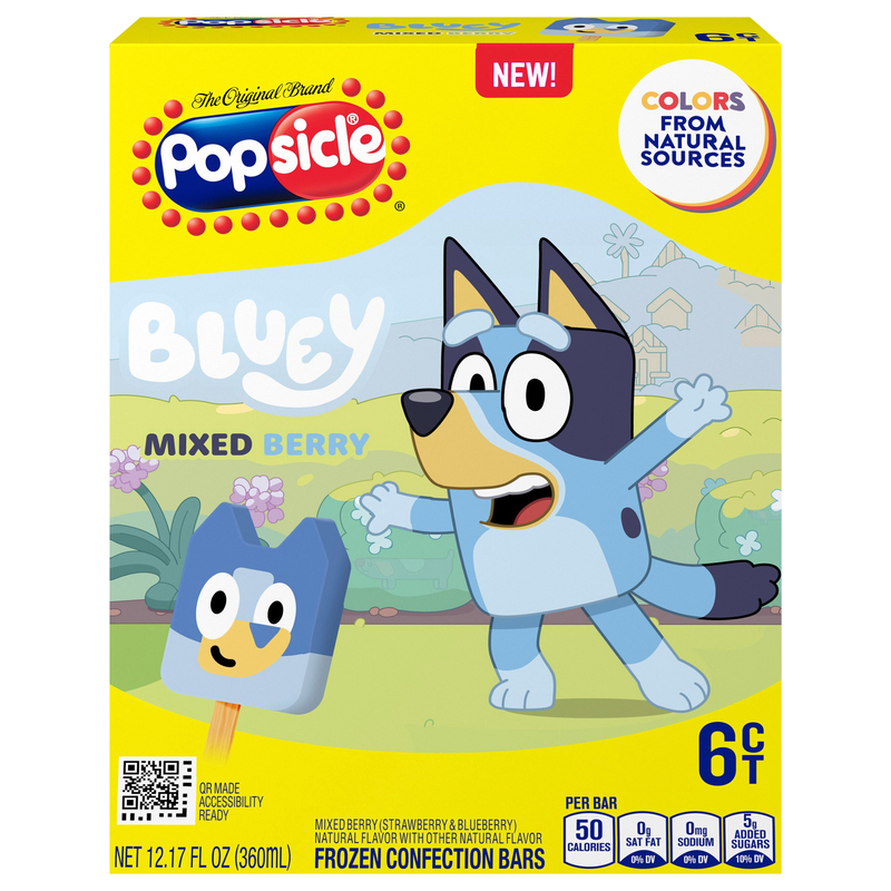Popsicle Bluey Mixed Berry Frozen Confection Bars | Giant Eagle